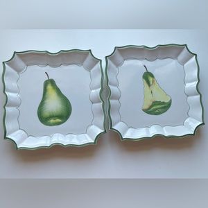 VIETRI Disappearing Fruit “Pear” Set Made In Italy Handpainted 1997